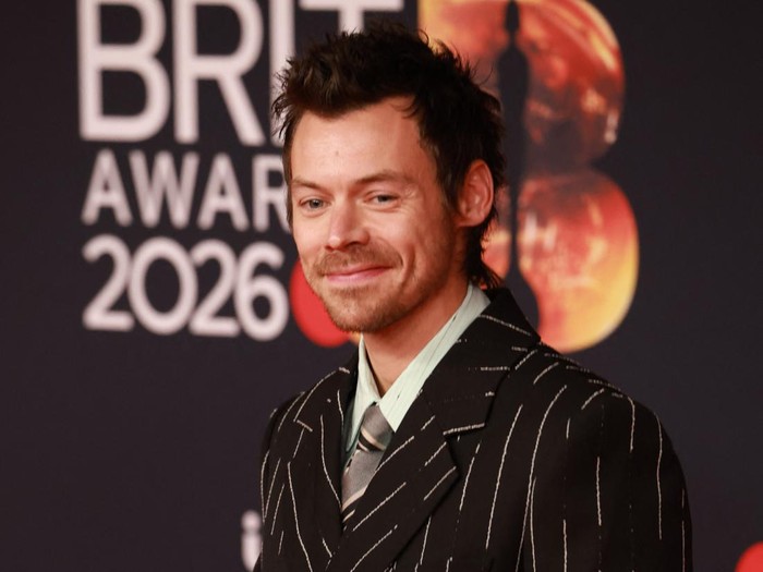 Harry Styles poses on the red carpet during for the BRIT Awards at the Co-op Live Arena, in Manchester, Britain, February 28, 2026. REUTERS/Temilade Adelaja