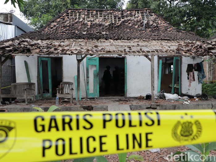 Lokasi ledakan petasan untuk balon udara di Ponorogo yang menewaskan seorang pelajar SMP.