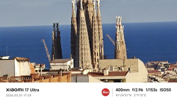 Walaupun terpisah jarak hampir 3 kilometer, Xiaomi 17 Ultra tetap mampu mengambil foto Sagrada Familia dari kejauhan menggunakan zoom 17,2x. Foto: Virgina Maulita Putri/detikINET