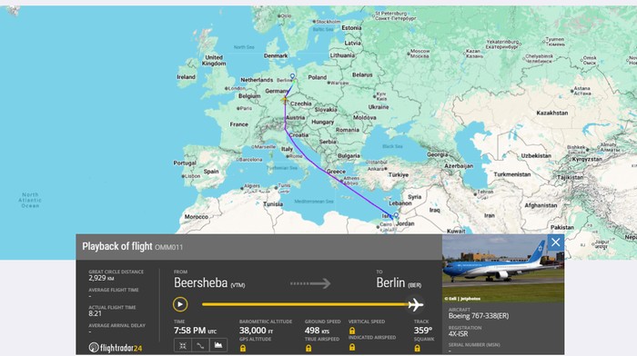 Flightradar24 rekam pesawat kenegaraan Israel ke Berlin saat ada perang dengan Iran