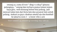 Emang ya cuma di text Ding, are you okay? Gimana pulangnya? Senang dan terharu punya teman-teman kayak gitu.. well memang belum bisa pulang... jadi mencari jalan lain dari kota lain an pesawat lain untuk pulang... makasih ya guys.. doakan aman-aman aja dan kembali ke Jakarta soon.. buat temen2 yang senasib lagi trveling stay safe ya, tutur Gading Marten dalam Instagram Stories miliknya dilihat detikcom, Selasa (3/3/2026). Foto: dok instagram Gading Marten