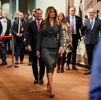 Rapat Dewan Keamanan Perserikatan Bangsa-bangsa (PBB) untuk pertama kalinya dipimpin oleh seorang ibu negara. Melania Trump, istri Presiden Amerika Serikat (AS) yang mendapat kehormatan tersebut. (Foto: REUTERS/Jeenah Moon)