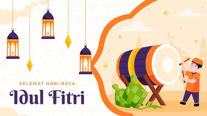 Ilustrasi ucapan selamat hari raya Idul Fitri.