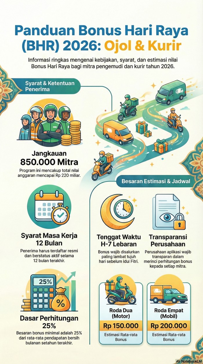 Infografis THR Driver Ojol-Kurir 2026