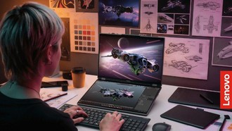 Lenovo Pamer Laptop 3D Tanpa Kacamata & Konsol Lipat Futuristik