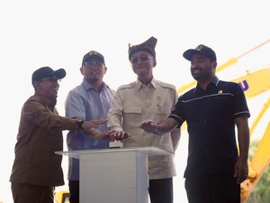 Menteri PU dan Andre Rosiade Groundbreaking Pembangunan Sabo Dam Gunung Marapi