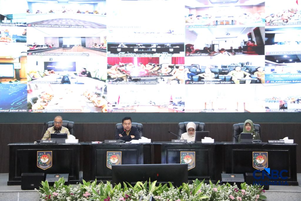 Rapat Koordinasi Inflasi di Kemendagri, Jakarta, Selasa (3/3/2026). (CNBC Indonesia/Ferry Sandi)