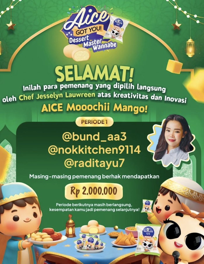 3 Pemenang Dessert Master Wannabe ‘Aice Got You!’ Periode 1