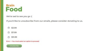 Mau unsubscribe email harus donasi dulu. Foto: 3-141592653589793239 via Bored Panda