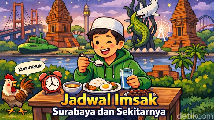 Jadwal imsak untuk wilayah Surabaya dan sekitarnya. 