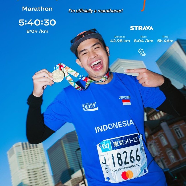 Pernah Operasi Ligamen, Jerome Polin Bangga Bisa Finish Maraton