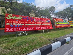Polda Riau Dibanjiri Karangan Bunga Usai Ungkap Kasus Gajah Tanpa Kepala