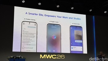 Tecno Camon 50 series juga dilengkapi asisten AI Ella baru yang lebih pintar. Foto: Virgina Maulita Putri/detikINET