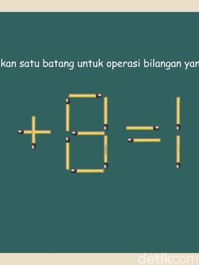Tes Kemampuan Otak Cukup Pindahkan 1 Batang Korek, Bisa Jawab Semua?
