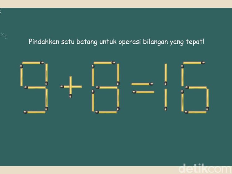 Tes Kemampuan Otak Cukup Pindahkan 1 Batang Korek, Bisa Jawab Semua?