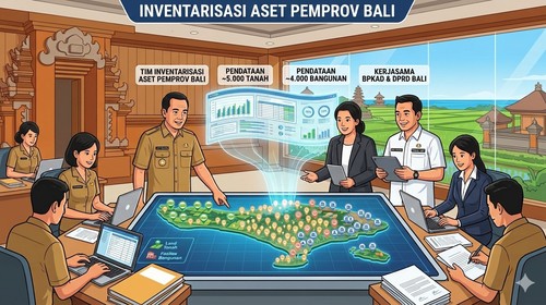 Ilustrasi inventarisasi aset Pemprov Bali. (Gemini AI)