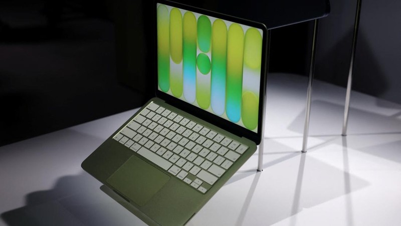 Apple's new entry-level Mac laptop, the MacBook Neo is on display during an event in New York City, U.S., March 4, 2026. REUTERS/Shannon Stapleton