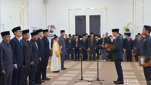 Suasana pelantikan pejabat lingkup Pemkot Mataram, di Pendopo Wali Kota Mataram, Kamis (5/3/2026).