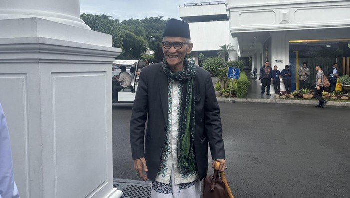 Rais Aam PBNU Miftachul Akhyar saat tiba di Istana Jakarta (Firda/detikcom)