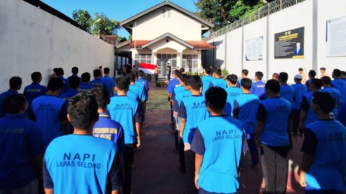Suasana pembinaan warga binaan pemasyarakatan di Lapas Selong  Kamis (5/3/2026). (Dok. Humas Lapas Selong)