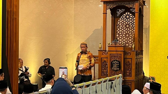 Bahlil Lahadalia dalam acara buka puasa bersama Partai Golkar, 6 Maret 2026. (Anggi/detikcom)