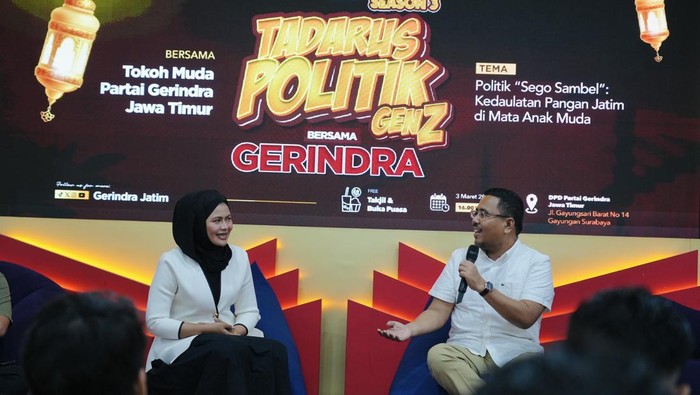 Gerindra Jatim menggelar diskusi soal pangan bersama anak muda.
