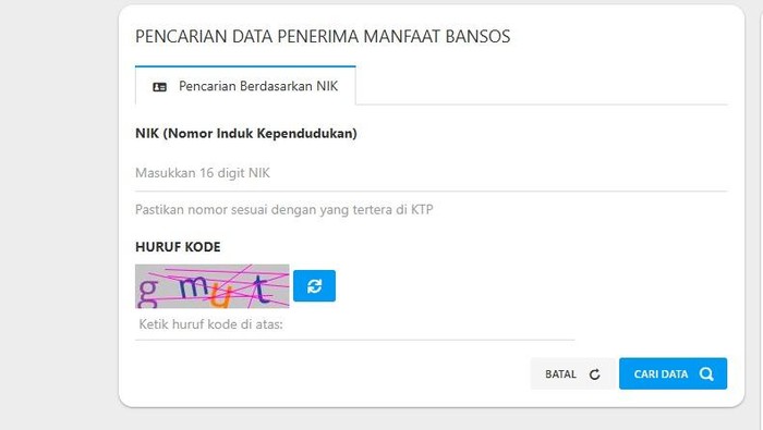 Halaman Cek Bansos PKH BPNT Maret 2026