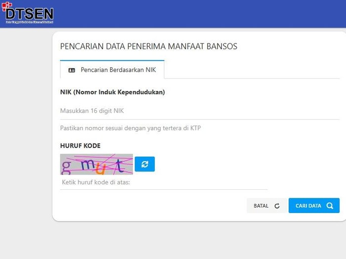 Halaman Cek Bansos PKH BPNT Maret 2026