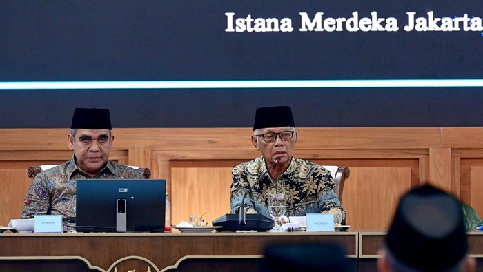 Ketua Umum Majelis Ulama Indonesia (Ketum MUI) Anwar Iskandar saat kegiatan Silaturahmi Presiden dengan Para Kiai dan Tokoh Organisasi Kemasyarakatan Islam di Istana, Jakarta,  Kamis (5/3/2026).