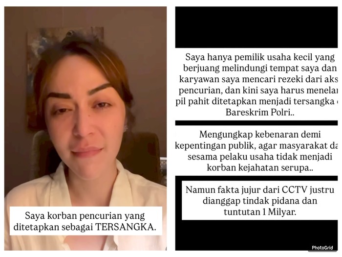 Nabilah OBrien, pemilik kafe Bibi Kelinci di Kemang, yang viral karena kini statusnya menjadi tersangka.