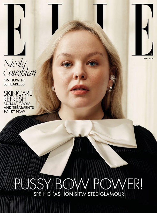 Dalam pemotretan terbaru untuk edisi April majalah ELLE UK, aktris Nicola Coughlan menanggapi anggapan publik yang menyebut dirinya bertubuh plus size saat tampil dalam adegan tanpa busana di serial Bridgerton. Ia menegaskan bahwa saat proses syuting, ukuran tubuhnya justru berada di kisaran size 8–10 atau sekitar ukuran S atau M. Foto: dok. Elle UK