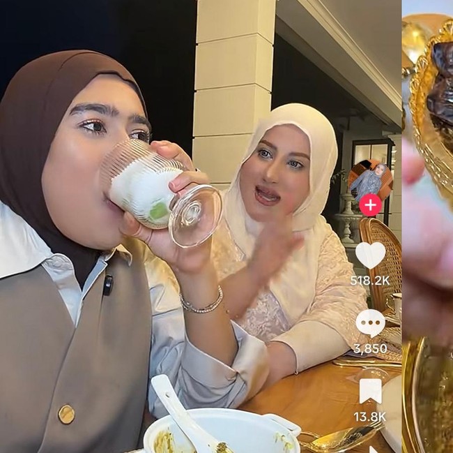 TikToker Ayu Wisya Kaget Buka Puasa di Rumah Tasyi Athasyia, Menunya Super Lengkap!