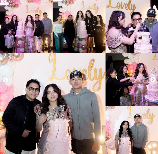 Ayah dan ibu Lovely, Steven Rumangkang dan Angel Karamoy tampak hadir. Senada dengan busana anggota keluarga, Steven dan Angel kenakan busana berwarna hitam. Meski sudah bercerai namun keduanya tetap terlihat kompak untuk sang anak. Foto: Instagram/@lovelyrum