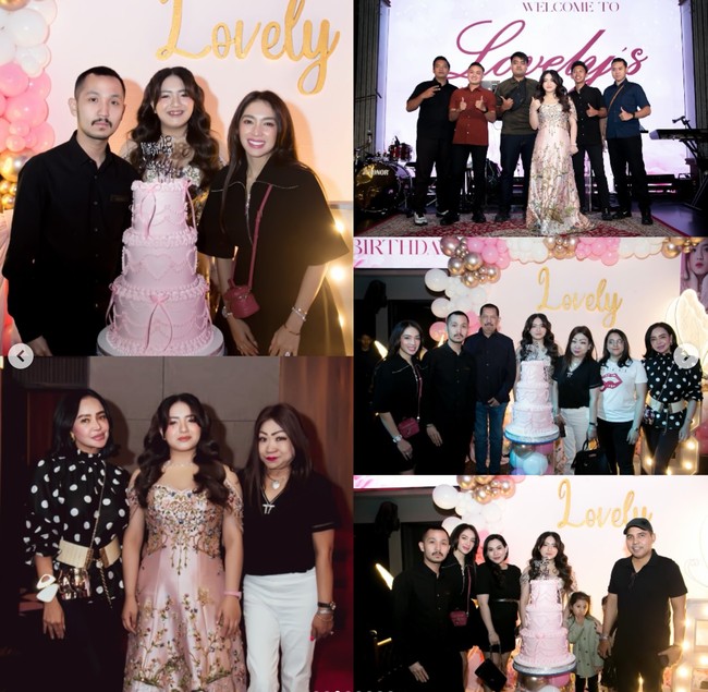 Angel rupanya juga mengajak kekasihnya, Gusti Ega. Gusti Ega tampil serasi dengan Angel, mengenakan busana serba hitam. Foto: Instagram/@lovelyrum