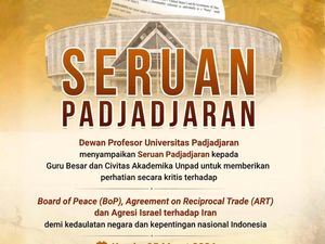 Dewan Profesor Unpad Kecam Agresi Israel-Minta Presiden Evaluasi Keanggotaan di BoP