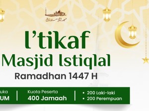 Pendaftaran Itikaf di Masjid Istiqlal Masih Dibuka, Kuota 400 Jemaah