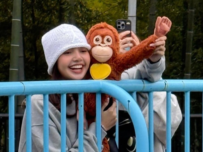 Lisa BLACKPINK kunjungi monyet Punch