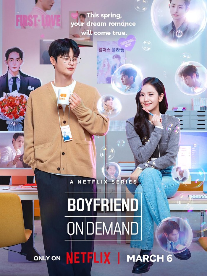 Poster drakor Boyfriend On Demand tampilkan Jisoo dan Seo In Guk. (dok. Netflix).