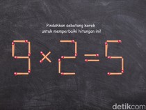 Tes Logika: Pindahkan Satu Batang Korek untuk Memperbaiki Hitungan Ini