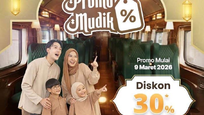 PT Kereta Api Indonesia (KAI) menghadirkan promo Ramadhan Festive 2026 dengan potongan harga tiket kereta api hingga 30 persen. 