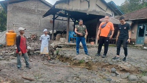 Lokasi tanah bergerak di Banjar Dinas Sorga, Desa Lokapaksa, Kecamatan Seririt, Buleleng. (Istimewa)