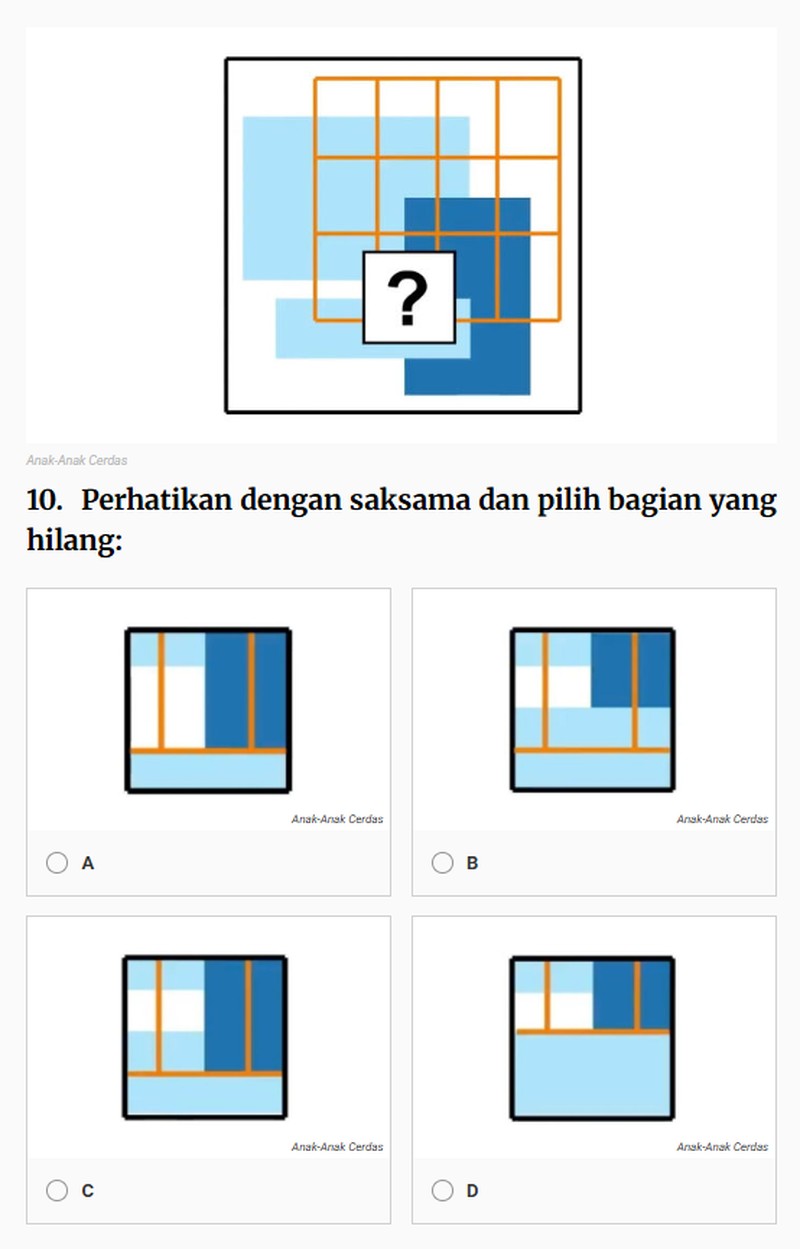 Tes Kemampuan Nonverbal Naglieri (NNAT) adalah tes kecerdasaan yang dirancang Jack A Naglieri untuk anak usia 15-17 tahun. Namun orang dewasanya cukup kesulitan menjawabnya. Berani coba?