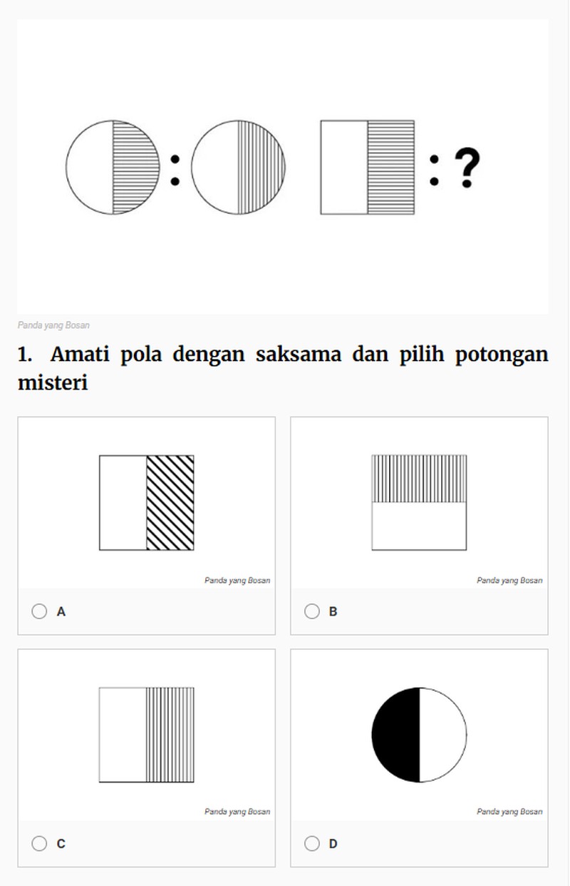 Tes Kemampuan Nonverbal Naglieri (NNAT) adalah tes kecerdasaan yang dirancang Jack A Naglieri untuk anak usia 15-17 tahun. Namun orang dewasanya cukup kesulitan menjawabnya. Berani coba?