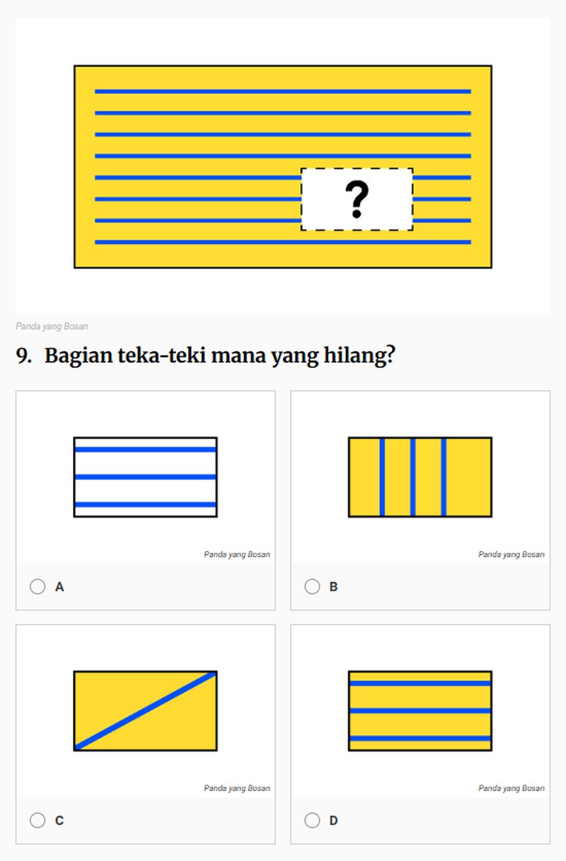 Tes Kemampuan Nonverbal Naglieri (NNAT) adalah tes kecerdasaan yang dirancang Jack A Naglieri untuk anak usia 15-17 tahun. Namun orang dewasanya cukup kesulitan menjawabnya. Berani coba?