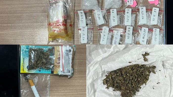 Barang bukti narkoba yang disita dari rumah di Bekasi