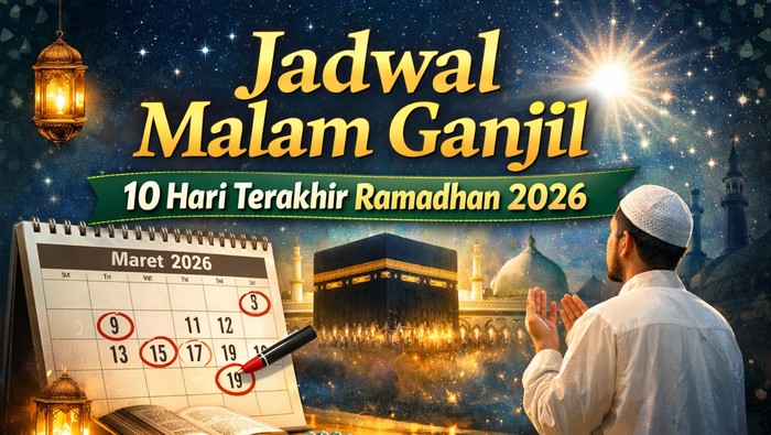 ILUSTRASI. Cek jadwal malam ganjil 10 hari terakhir Ramadhan 2026.