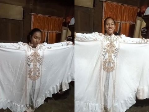 Niat beli baju Lebaran sejak bulan 10 agar tenang, wanita ini malah syok saat paket dibuka. Ukurannya kebesaran.