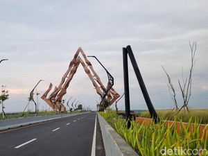 Duh! Ornamen Gunungan Jembatan Kabanaran-Tiang PJU Rusak