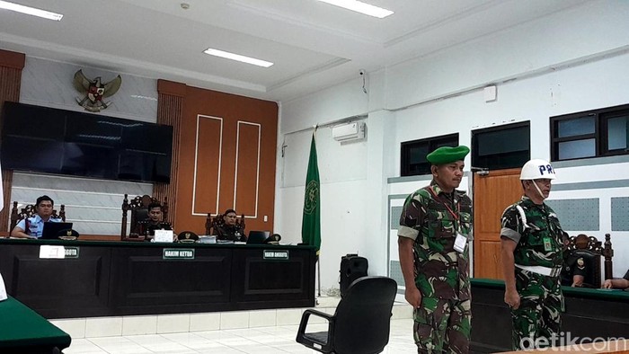 Serma Yonanda Agusta menjalani sidang putusan di Pengadilan Militer I-02 Medan