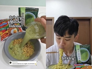 Nyeleneh! Kini Ada Kreasi Indomie Goreng Siram Matcha Latte